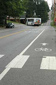 Nashville bus route and bike lane