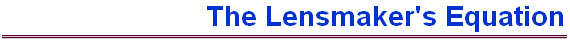 The Lensmaker's Equation