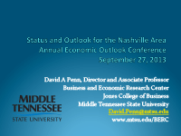 Economic Outlook Conference 2013 presentation