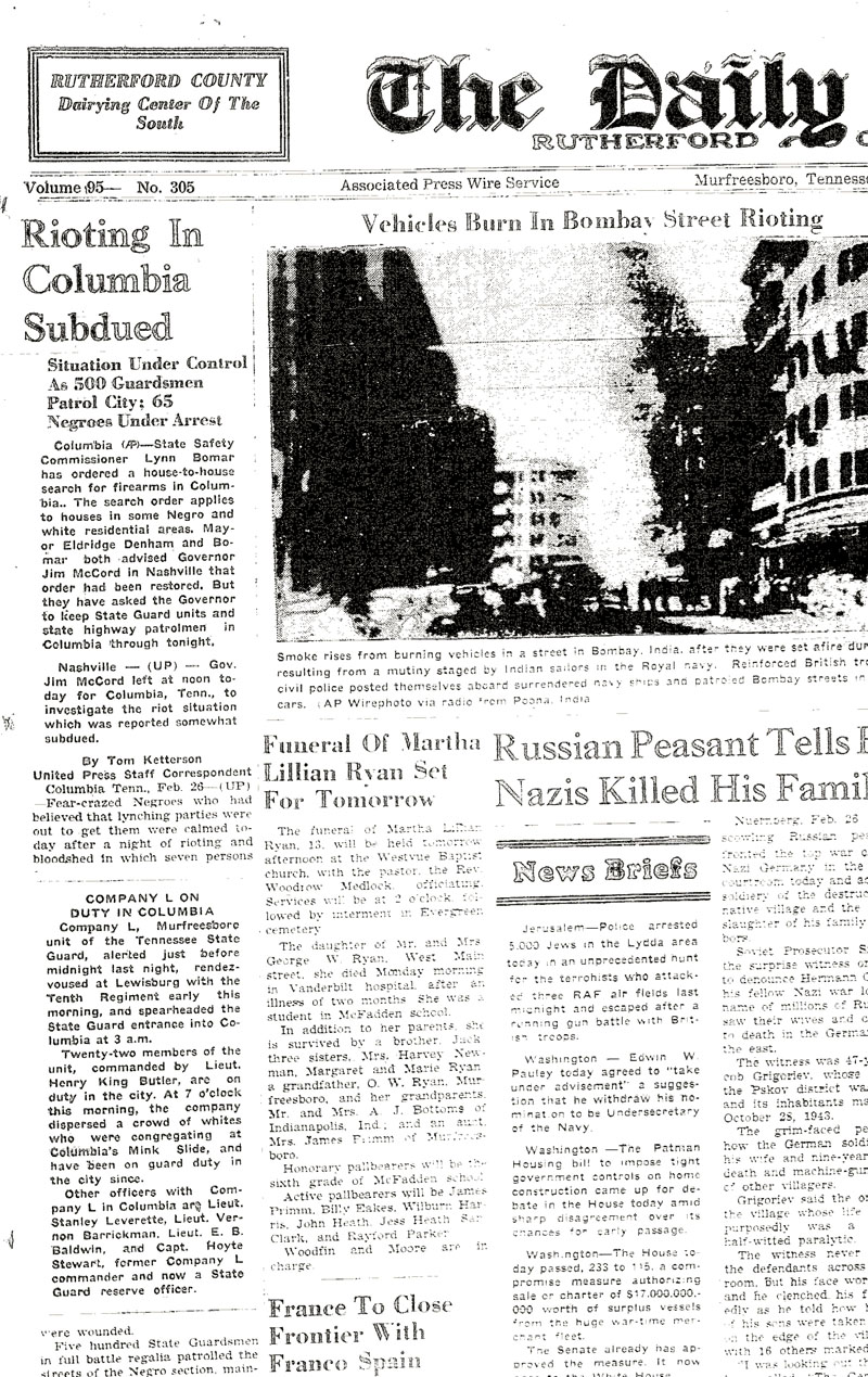 DNJ Page one Feb 26 1946